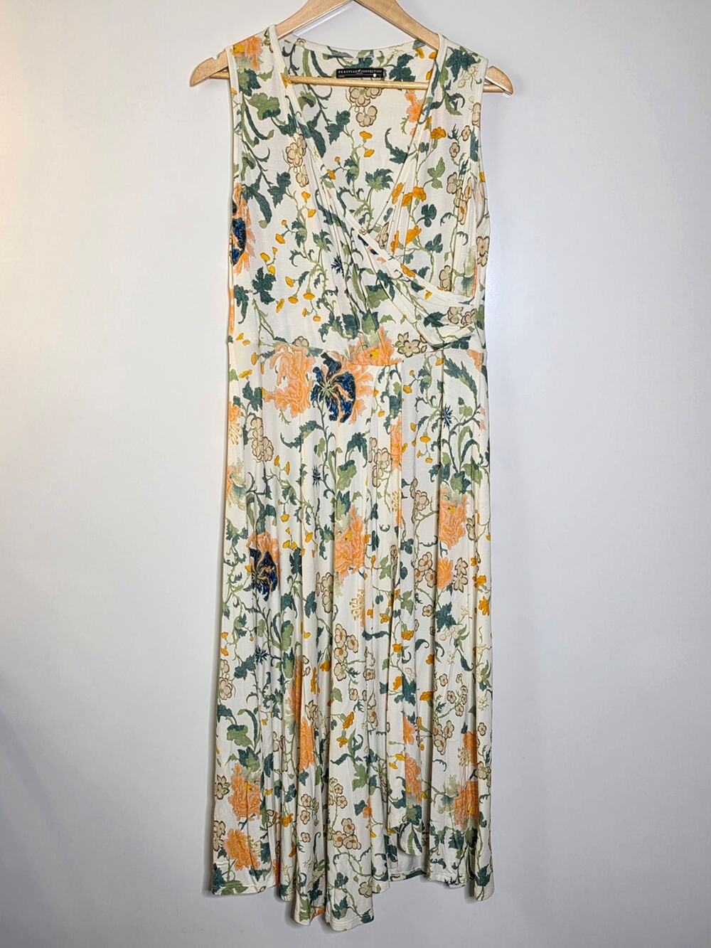 Peruvian Connection Sorella viscose Long Sleeveless maxi Dress Chinese blossoms